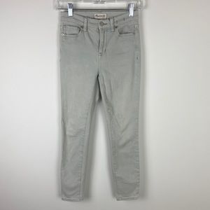 Madewell Muted Sage Green High Riser Crop Jeans